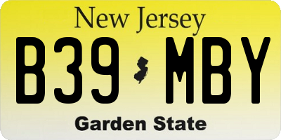 NJ license plate B39MBY
