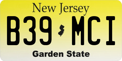 NJ license plate B39MCI