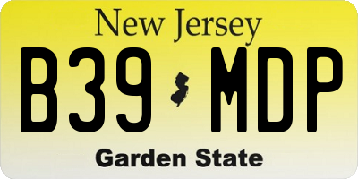 NJ license plate B39MDP