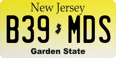 NJ license plate B39MDS