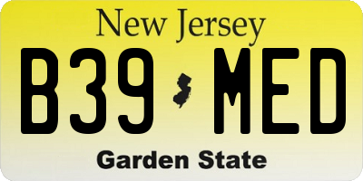 NJ license plate B39MED