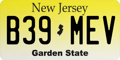 NJ license plate B39MEV