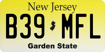 NJ license plate B39MFL