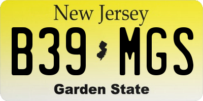 NJ license plate B39MGS