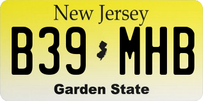 NJ license plate B39MHB
