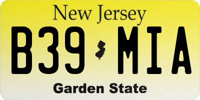 NJ license plate B39MIA