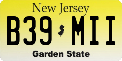 NJ license plate B39MII
