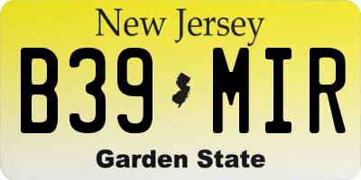 NJ license plate B39MIR