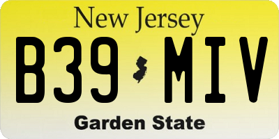 NJ license plate B39MIV