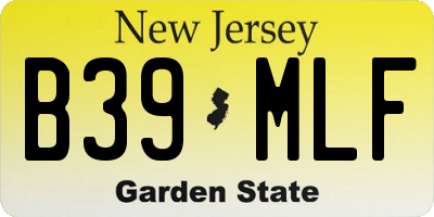NJ license plate B39MLF