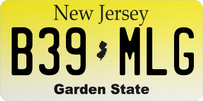 NJ license plate B39MLG