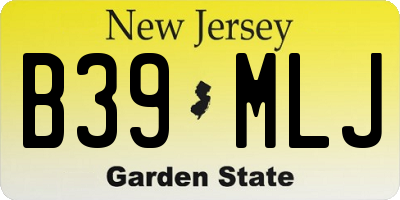NJ license plate B39MLJ