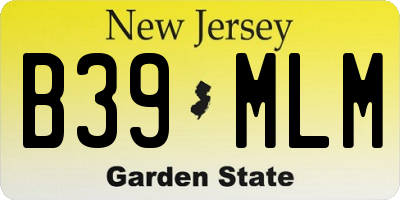 NJ license plate B39MLM