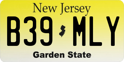 NJ license plate B39MLY