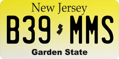 NJ license plate B39MMS