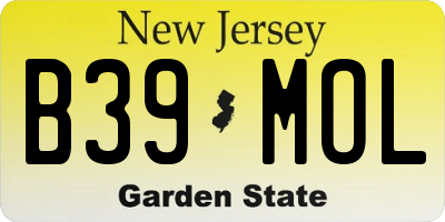 NJ license plate B39MOL