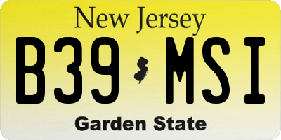NJ license plate B39MSI
