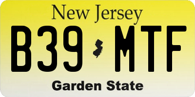 NJ license plate B39MTF