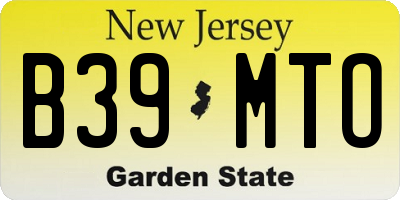 NJ license plate B39MTO
