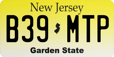 NJ license plate B39MTP