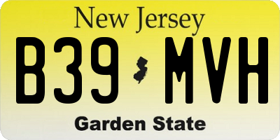 NJ license plate B39MVH