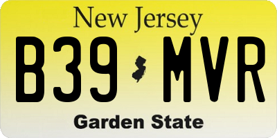 NJ license plate B39MVR
