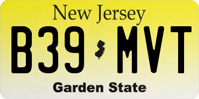 NJ license plate B39MVT