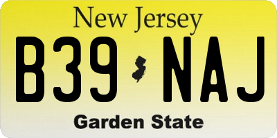 NJ license plate B39NAJ
