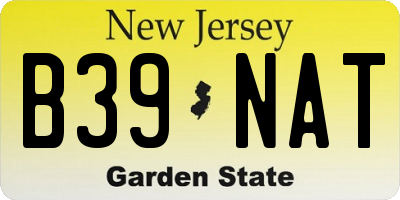 NJ license plate B39NAT