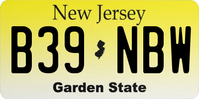 NJ license plate B39NBW