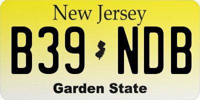 NJ license plate B39NDB