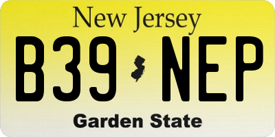 NJ license plate B39NEP