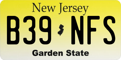 NJ license plate B39NFS