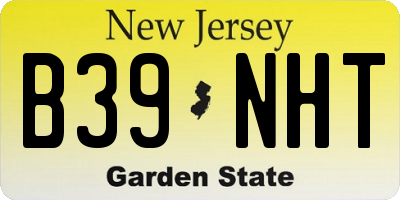 NJ license plate B39NHT
