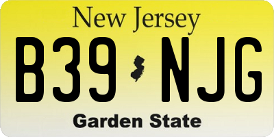 NJ license plate B39NJG