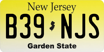 NJ license plate B39NJS