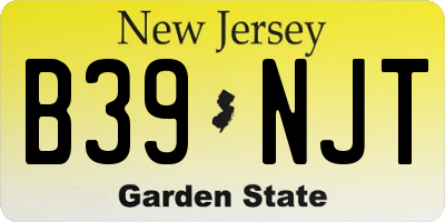NJ license plate B39NJT