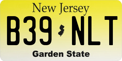 NJ license plate B39NLT