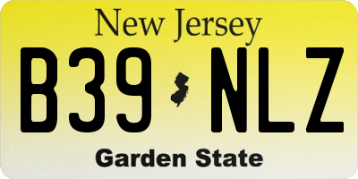 NJ license plate B39NLZ