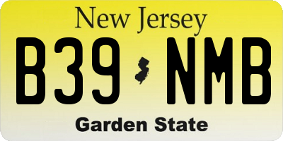NJ license plate B39NMB