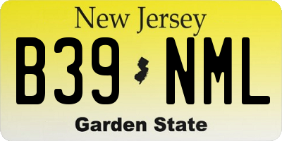 NJ license plate B39NML