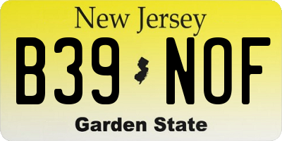 NJ license plate B39NOF