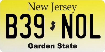 NJ license plate B39NOL