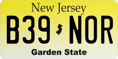 NJ license plate B39NOR