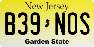 NJ license plate B39NOS