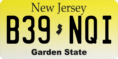 NJ license plate B39NQI