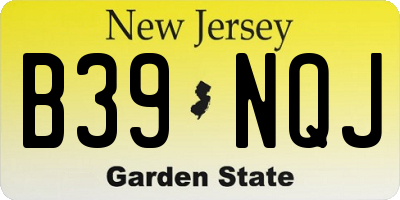 NJ license plate B39NQJ