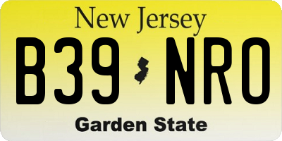 NJ license plate B39NRO