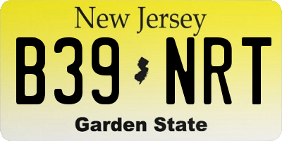 NJ license plate B39NRT