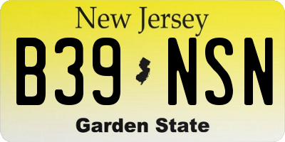 NJ license plate B39NSN